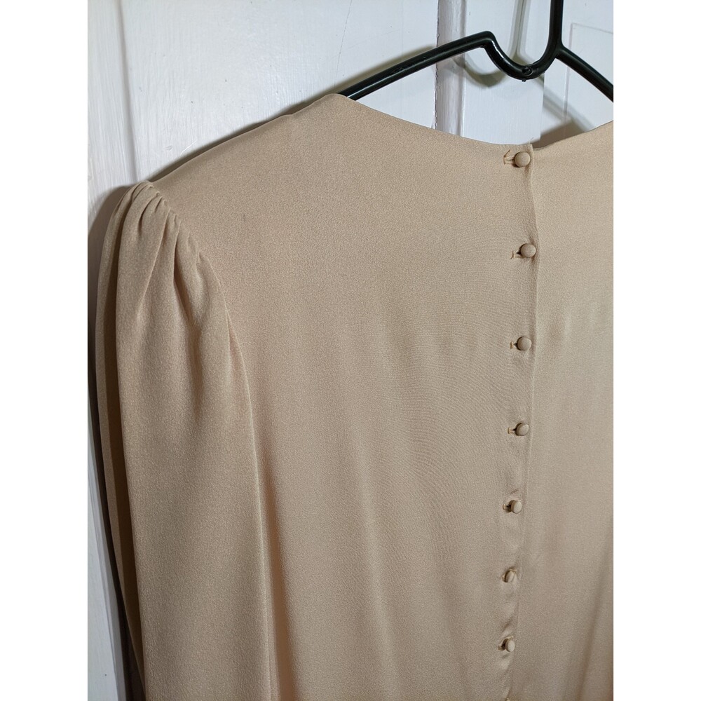 Vintage Rina diMontella Beaded 80s Silk Dress Size 14 - Picture 7 of 8